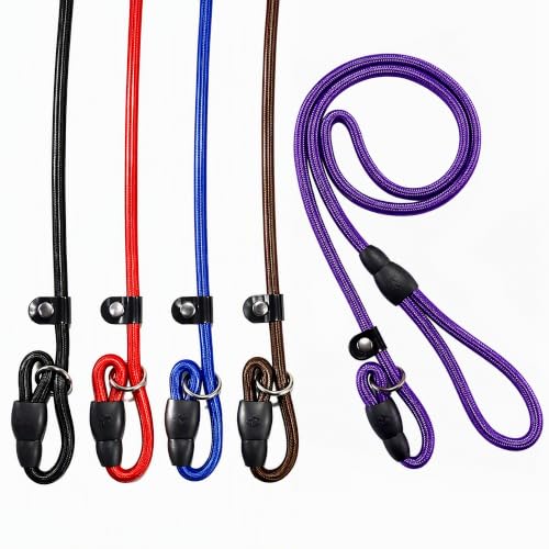 FOVRLZSE 5-Pack 10mm Braided Nylon Slip Lead Dog Leash