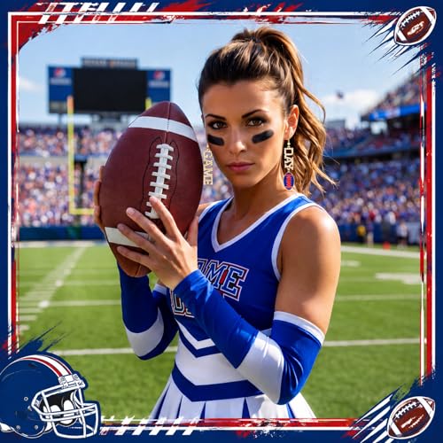 Image of Liliaafar 4 Pairs Game Day Football Earrings for Women | Football Mom Sports Game Day Charm Accessories for Outfits Shirts Set Fall Sport Jewelry Cute Sport Stud Football Sport Fans