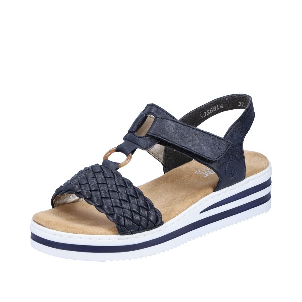 Rieker Damen V0268 Sandalen, Blau, 39 EU