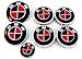 BLACK and RED Carbon Fiber Sticker Overlay Vinyl for All BMW Emblems Caps Logos Roundels AND 2x Rain Guard Shield Side Mirror Visor BUNDLE