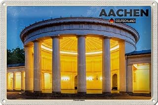 Cartel de chapa de 30 x 20 cm, diseño de Aachen de Alemania, diseño de Fuente Eliseno – DekoNo7