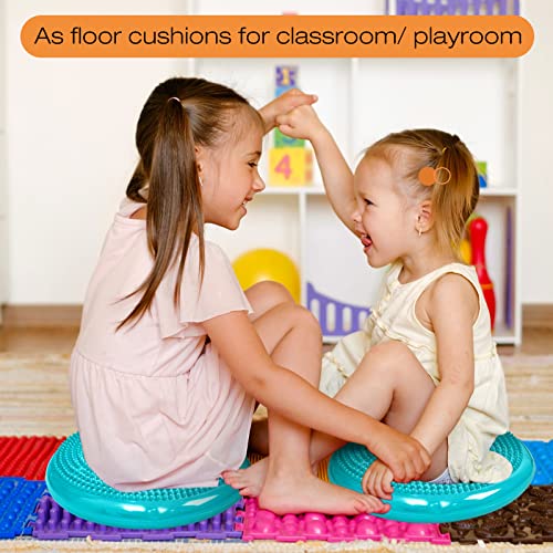 Image of Amylove 6 Pcs Wiggle Seat Inflated Wobble Cushion for Sensory Kid 13 Inch Balance Disc Kids Flexible Seating Exercise Sensory Pad Chair Cushion for Classroom Office School(Lake Blue)