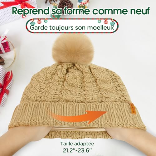 Bonnet d'hiver Donfri doublure satin protectrice de coiffure
