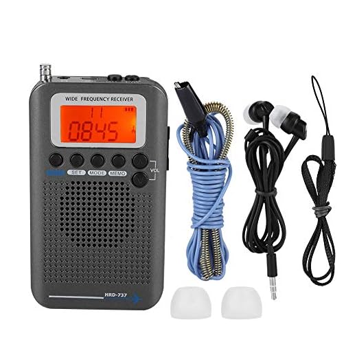 Cuifati Aircraft Band Radio Receiver AIR FM AM CB SW VHF Portable Wide Frequency Full Band Hand-held Radio Recorder, One inch LCD Display with Backlight, with Four Search Mode(Black)