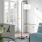 [Upgraded] LED Floor Lamp for Living Room, 3 Color Temperature Floor Lamp with Foot Switch Modern Standing Lamp Tall Pole Floor Reading Lamp for Bedroom, Study Room, Office, 9W Bulb Included, Black - Image 3