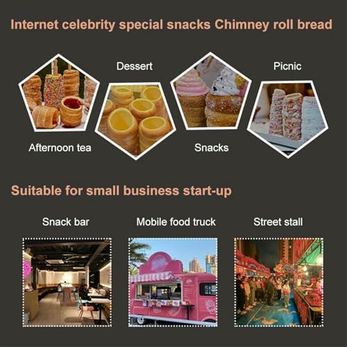 Chimney Cake Machine Oven - Elektryczny stożkowy ekspres do chleba ze stożkowymi patyczkami, nadaje się na raz,