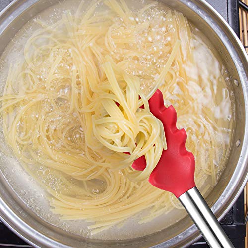 2 Pieces Pasta Fork Large Spaghetti Spoons Set, 13 Inch Stainless Steel Spoon Server Noodle Spoon And 9.8 Inch Food Serving Tong For Kitchen Cooking Baking Tools #TOP6