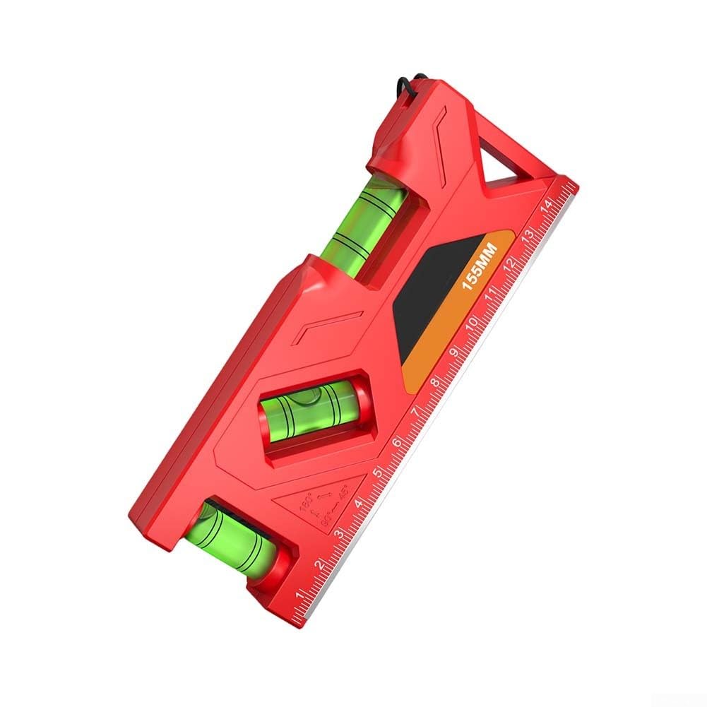 Nivelador magnético portátil para nivel de burbuja de 155 mm, precisión para proyectos de bricolaje, herramienta de medición de bolsillo de aleación de aluminio (105 mm)