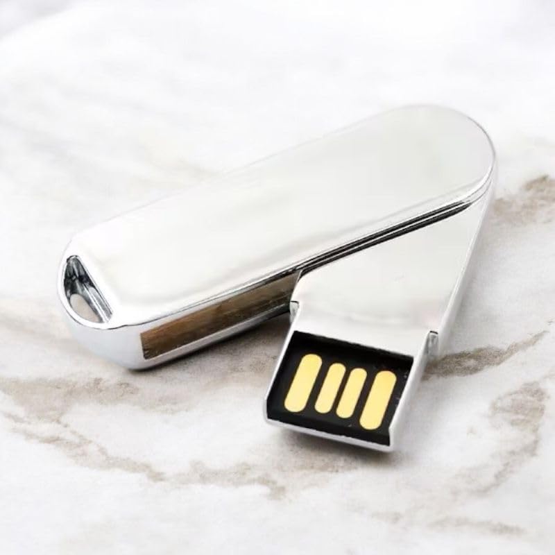 CleverlyGifted® 4GB Metal Swivel USB Flash Drive, Chrome Silver, Compact Portable Design, 2.0, Upto 10mbps,1Pc-image-33