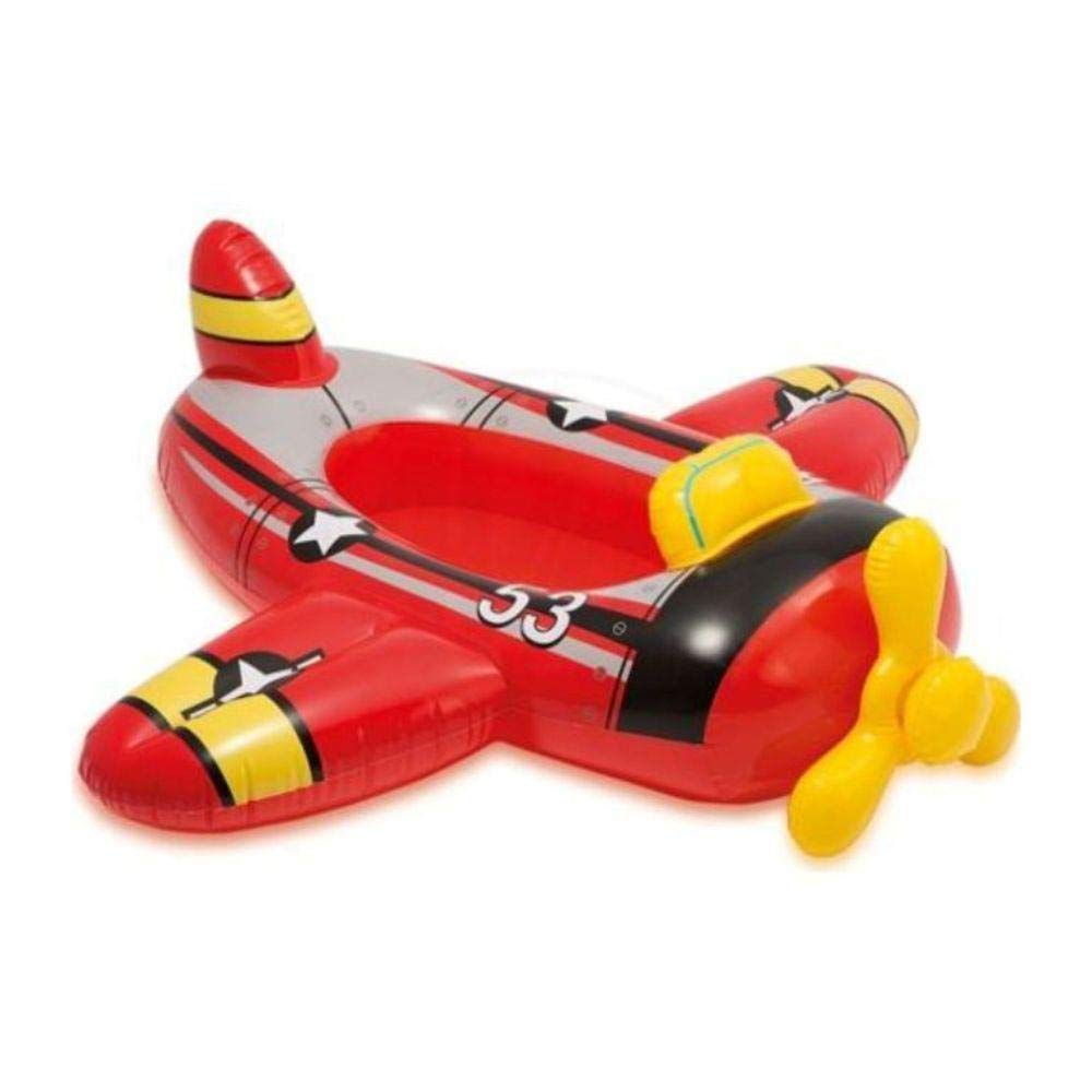 SLYTEK Red Aeroplane SeeMe Sit Pool Float, Inflatable Kiddie Swim Pool Water Float Ring Tube Boat for Kids Ages 3-6 Years, 47" X 45"/1.19 X 1.14 m
