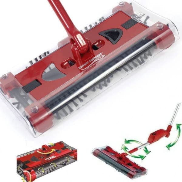 tradeshoptraesio® – Balai électrique oscillant aspirateur manche rotatif Swivel Sweeper sans fil