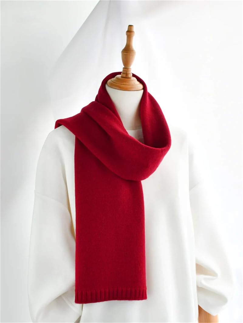Dninmim Écharpe en cachemire rouge foncé pour hommes et femmes, écharpe chaude pour adultes, enfants, cadeau de Noël, Nouvel An