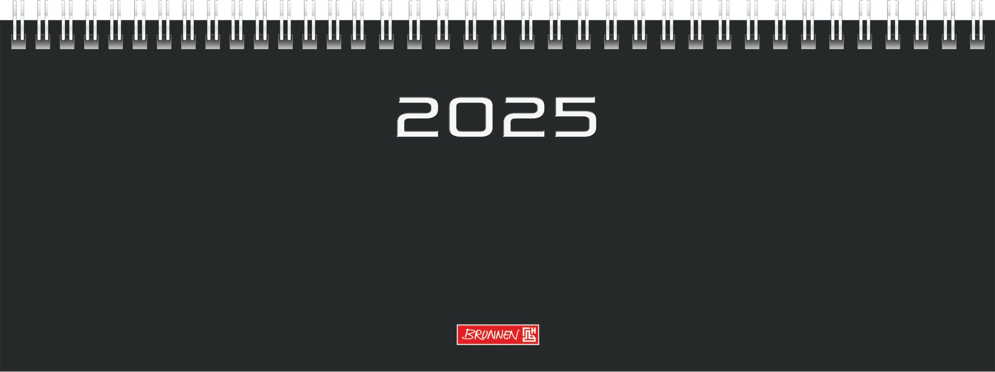 BRUNNEN Landscape Appointment Book Model 772 (2025), 2 Pages = 1 Week, 297 × 105 mm, 112 Pages, Cardboard Cover, Black