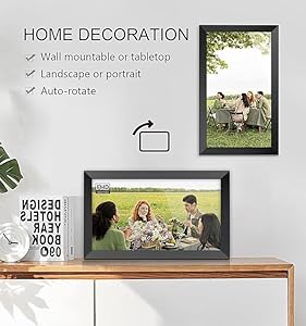 Frameo 10.1 Inch Digital Photo Frame with 1280 x 800 HD IPS Touch Screen, 32GB Large Storage Digital Picture Frame, Auto-Rotate, WiFi Enabled with Load from Phone Capability, Instantly Sharing