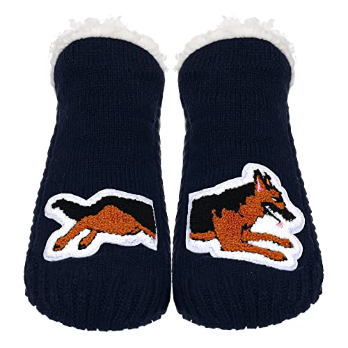 Image of ZYZX Cute Dog Slipper Socks for Women with Grips,Fuzzy Socks Indoor