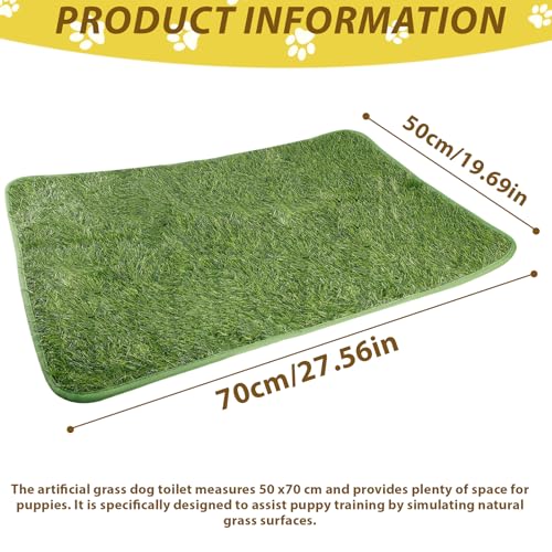 WIYETY Hundeklo Kunstrasen Hundetoilette, 50x70cm Welpentoilette Trainingsunterlage, Training Pee Pads, Waschbar Hunde Training Rasenmatte, Wasserdicht Hundetoilette für Zuhause, Wohnung