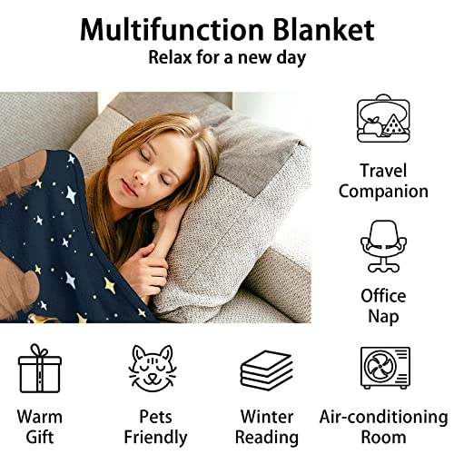 Throw Blanket for Teen - 50x60 Inches Throw Size - Soft Fluffy Cozy Blankets Gift - Black Cute Blanket Throws for Living Room Decorative