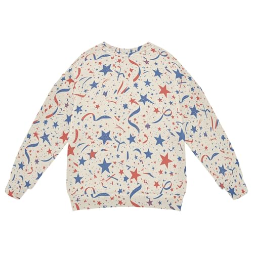 JUNZAN American Flag with Stars Stripes Little Girls Pullover Hoodie Fleece Hoodie for Boys Camping 4T2