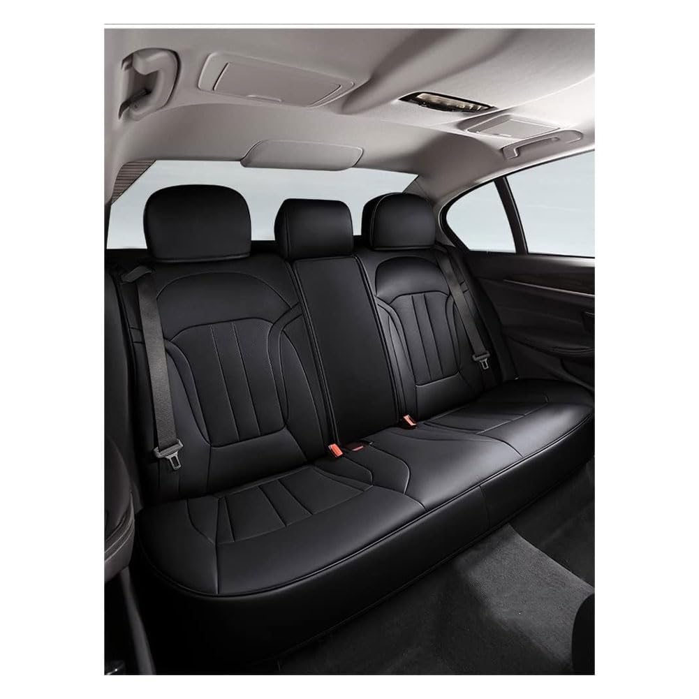 ZZZZS Coche Fundas Asientos Cuero para Passat 2017-2022, Funda de Asiento Cojín Protector Delantero y Trasero Juegos De Protectores Accesorios,A/Black