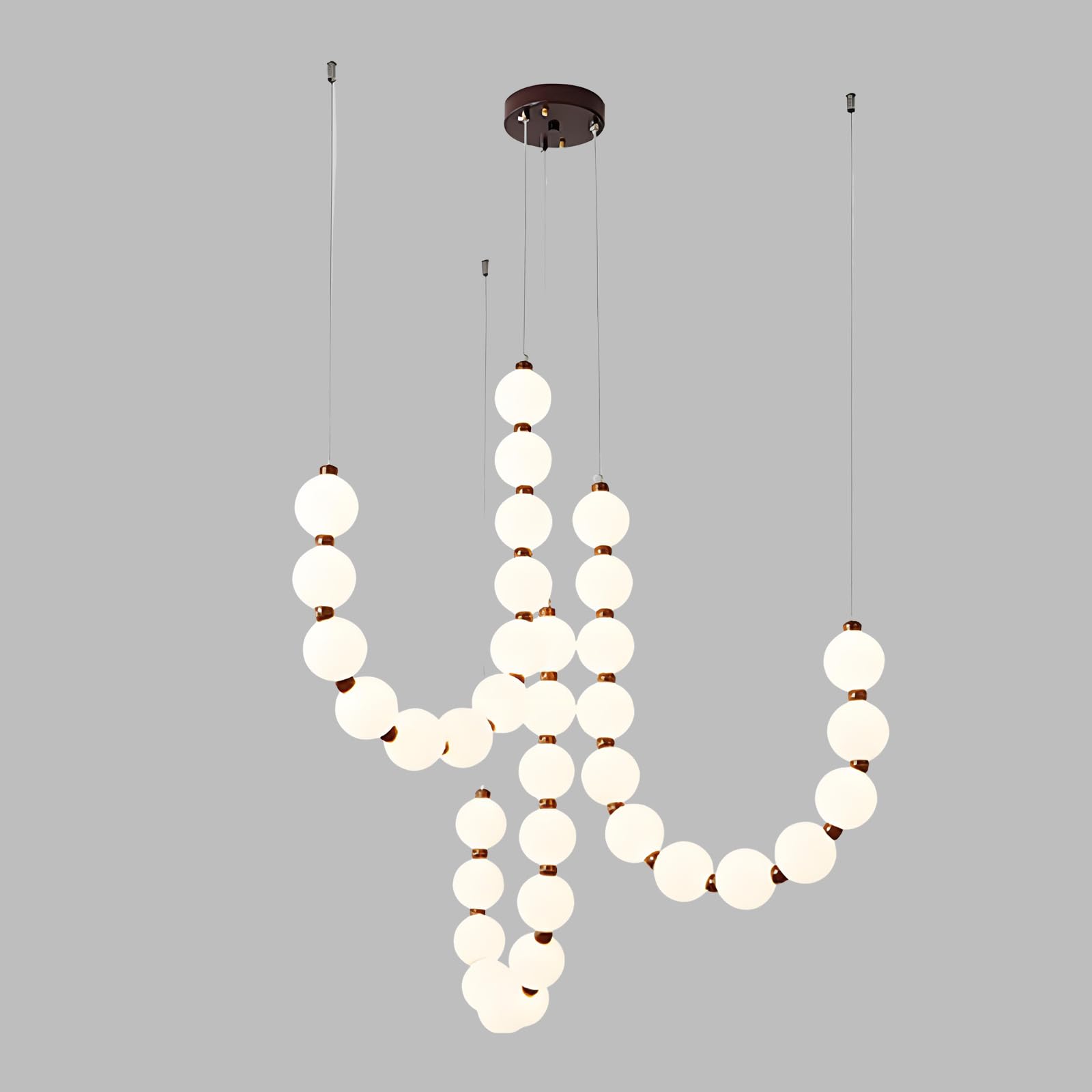 YNVIOZM Modern Chandelier Mid Century Milk Globe Ceiling Pendant Lighting White Acrylic Globe Chandeliers for Foyer Staircase Living Dining Room LED Hanging Ceiling Lighting Fixture
