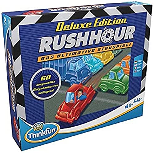 ThinkFun 76440 - Rush Hour - Le célèbre Jeu de Rangement dans l'édition Deluxe avec véhicules Aspect métal - Jeu de logique pour Adultes et Enfants à...