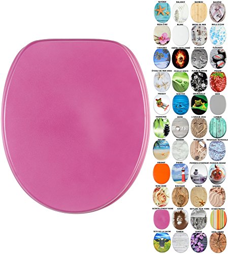 Sanilo Abattant WC, Grande sélection de lunettes de toilette, Finition de haute qualité, Charnières robustes, Fixation facile (Scintillement rose)