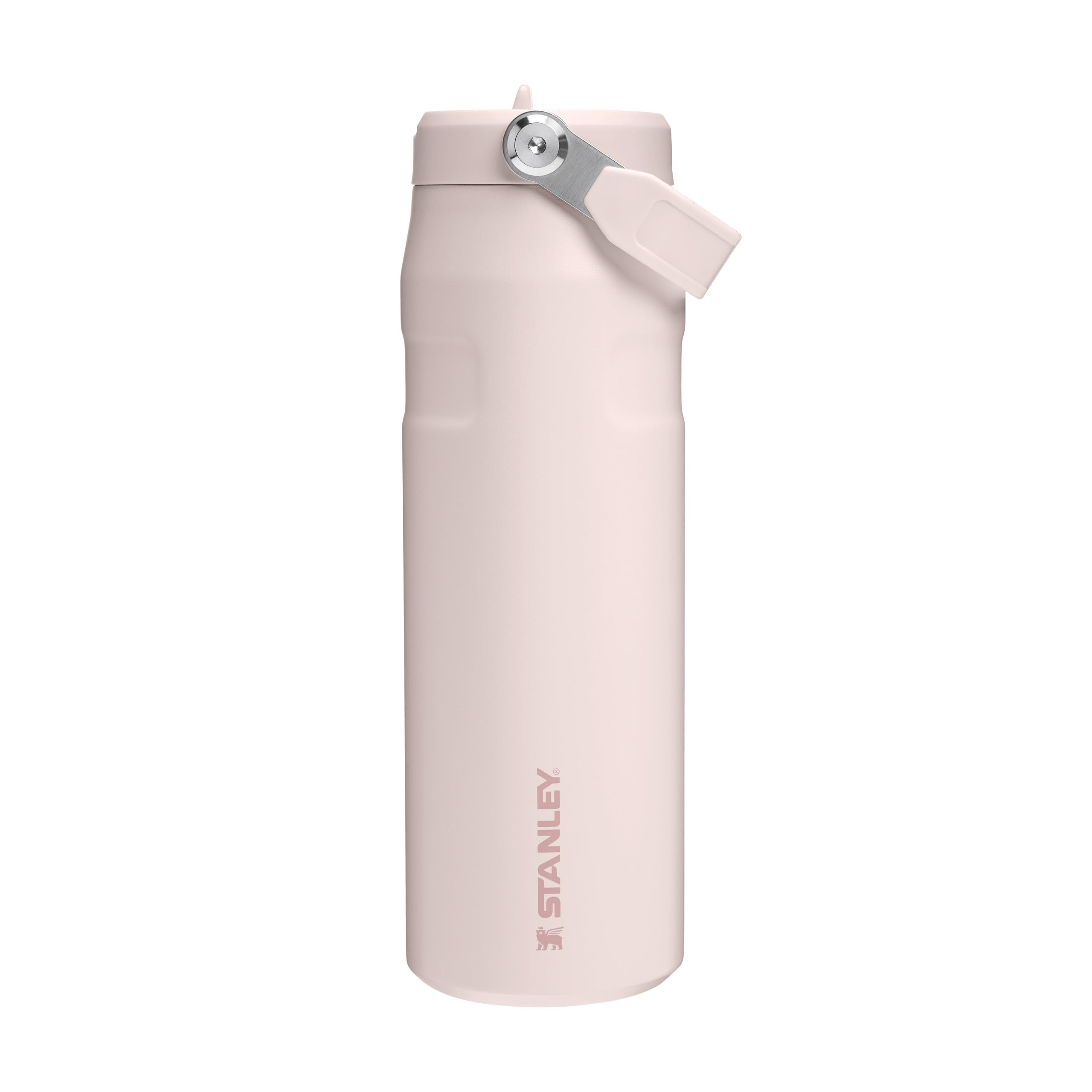Stanley 1913 Flip Straw Trinkflasche mit Strohhalm 0.7L - Thermobecher Kühlt 10 Stunden - 3 Tage Eisgekühlt - BPA-frei - Auslaufsicher - Für Getränkehalter - Spülmaschinenfest - Rose Quartz