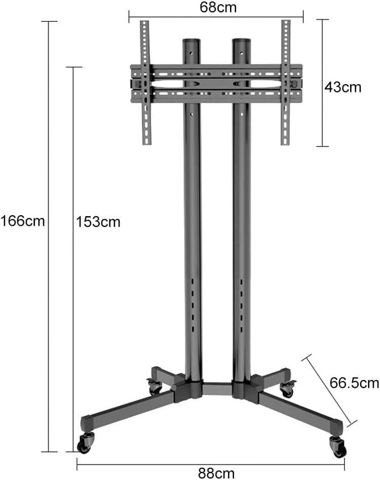 Soporte móvil para TV con ruedas, ajustable y portátil miniatura 2