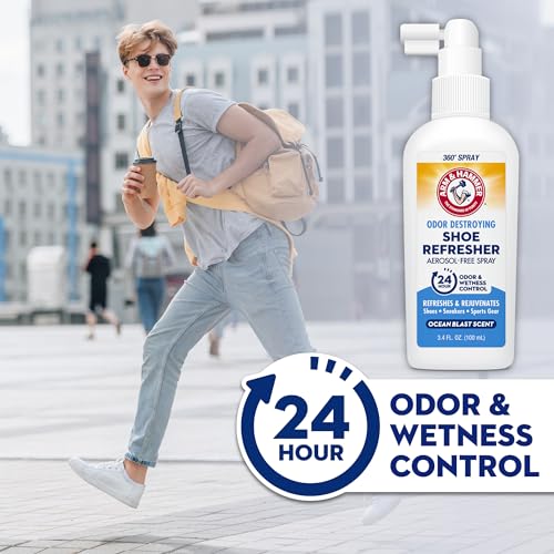 Arm & Hammer Shoe Refresher & Deodorizer Spray, Ocean Blast, 3.4 oz, 2 Pack - image 6