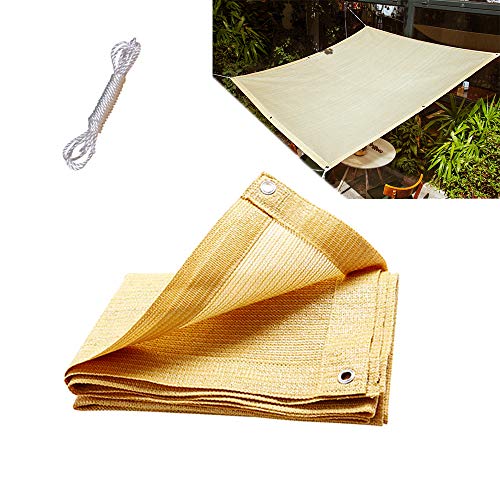 XYNH - Sombra transpirable para mantener la frescura, toldo con ojales, protección solar, 75%, para jardín, terraza, color beige, W 250 x L 300-cm(8.2 x 9.8-Feet) Cover