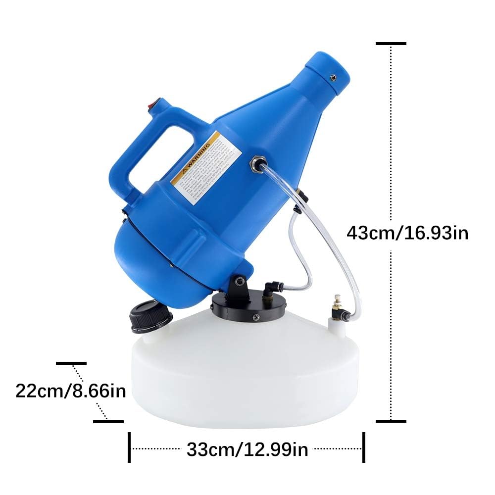 4.5L Spruzzatore Elettrico Portatile,1400W ULV Disinfezione Nebulizzatore Fogger Macchina 8-10m Spruzzatura Sistanza per Ospedali Hotel Scuola Giardino