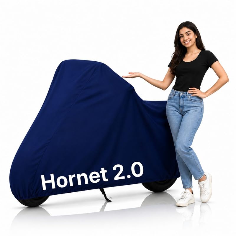 Image of Ultra-Protect Bike Body Cover for Hoonda Hornet 2.0 Cover| 100% Waterproof, Dustproof & Scratch Resistant | Heavy Duty Two Wheeler Covers with UV Protection, Heat Resistant | All Weather (Blue)