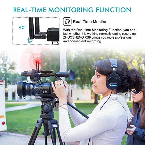 50-channel UHF Professional Wireless Lavalier Lapel Microphone Omnidirectional DSLR Wireless Microphone System for Canon Nikon Sony Panasonic Camera Camcorder Smartphone Laptop & PC(1TX+1RX)-ZHUOSHENG - Thumbnail 3