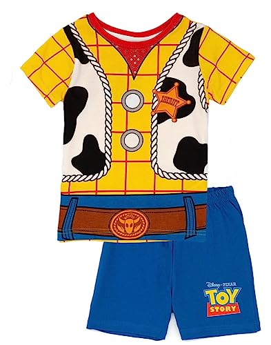 Disney Toy Story Woody Pyjama pour garçons | Pyjama de Costume Woody Cowboy pour Enfants | T-Shirt et Short Sheriff Woody Design | Marchandise Officielle Toy...