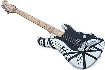 Amazon | JVAN カスタムエレキギター、白黒EVストライプシリーズH