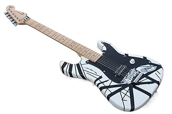 Amazon | JVAN カスタムエレキギター、白黒EVストライプシリーズ