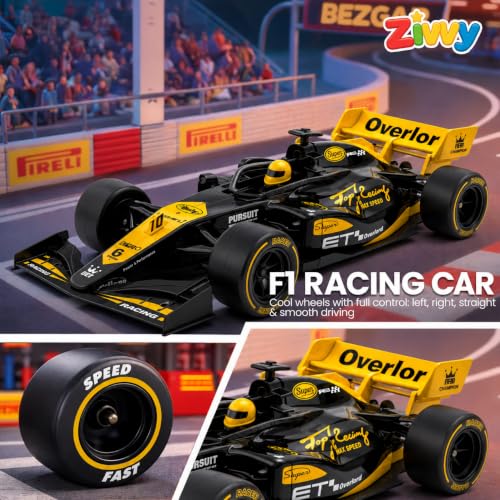Image of F1 Remote Control Car - Black | Formula 1 Car | Toys for Boys & Girls | rc car 4x4 | Toy Car| High-Speed RC Toy Car | LED Headlight | Smoke Feature | Birthday Gift for Kids