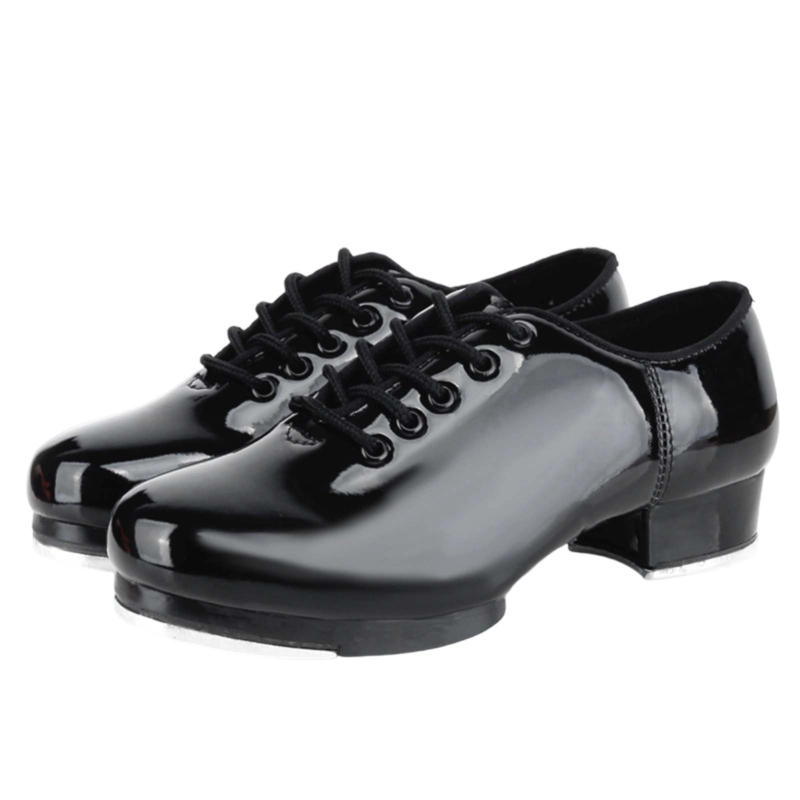 MaNMaNing Ältere Jungen und Mädchen unter Kindern (Jungen Mädchen) Sandalen mit weicher Sohle, Stepptanzschuhe für Kinder, bequeme Schnürschuhe für Training und (Black, 35 Big Kids)