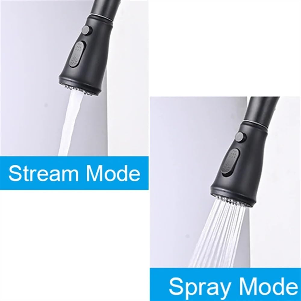 Robinet mitigeur d'évier extractible en Laiton avec Filtre et Jet d'eau Pure, 3 Voies, Eau Chaude et Froide, Montage sur Pont