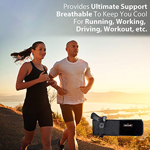Acelane Belly Band Holster for Concealed Carry Abdominal Band Gun Holster Tactical Elastic Waist Pistols Adjustable Belly Wrap IWB OWB Mag Pouch Fits Firearm Handgun Revolvers for Men & Women