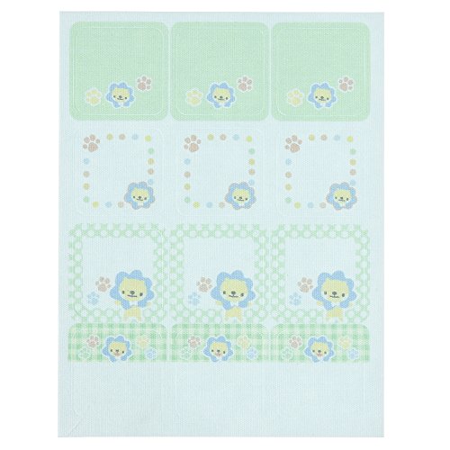 ゆにねーむ 洗濯 タグ に貼る シール ライオン 12ピース×1シート UN-165