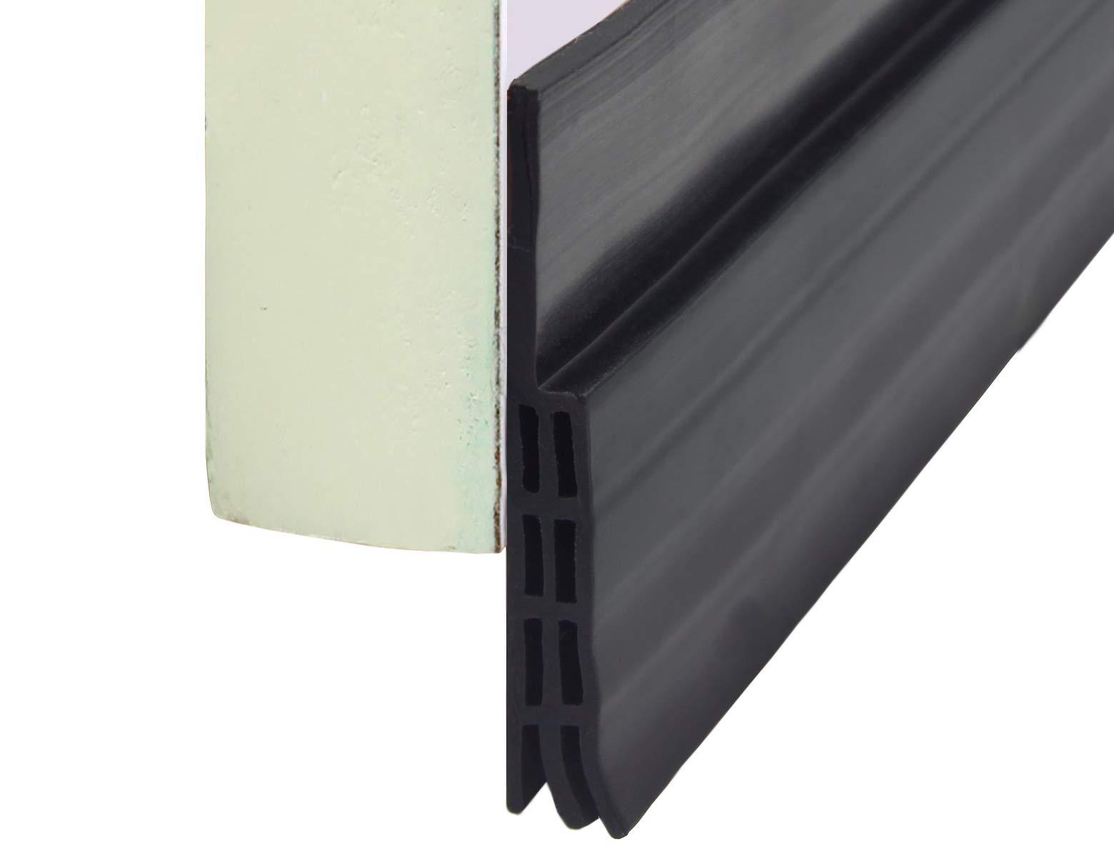 Door Sweep, Door Draft Stopper, Weather Stripping No Tools Required 2" Width x 39" Length Easy Cut to Size (Seal Door Bottom-Black)
