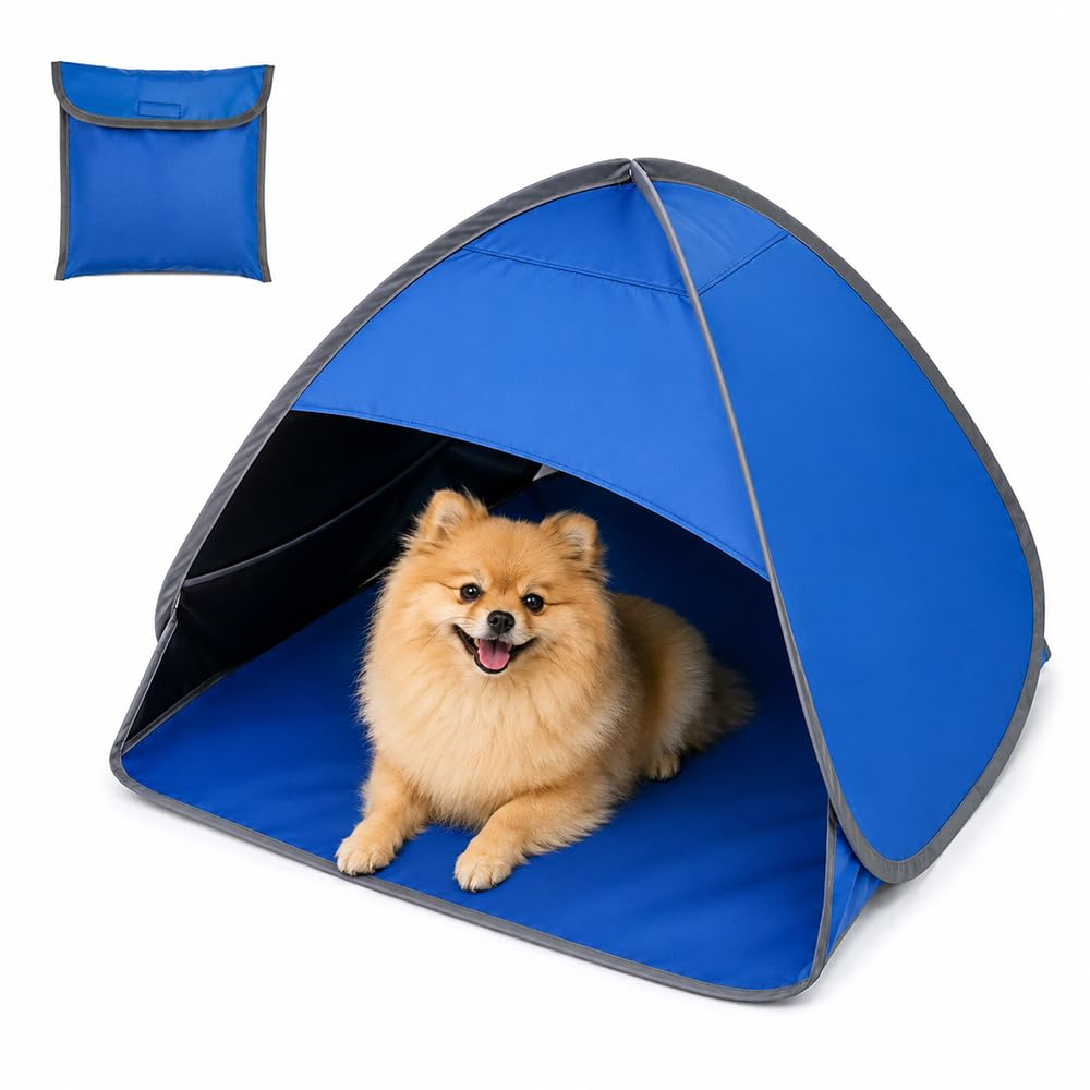 Pop Up Beach Tent, 70×50×45cm Small Beach Shelter UPF 50+ UV Protection, Portable Dog Tent with Phone Holder and Storage Bag, Waterproof Beachs Tent for Outdoor Camping Beachs Pets, M