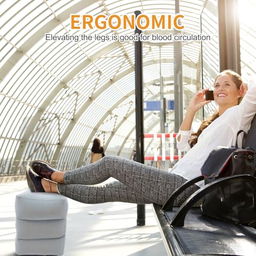 Support confortable pour jambes et repose-pied gonflable réglable de voyage