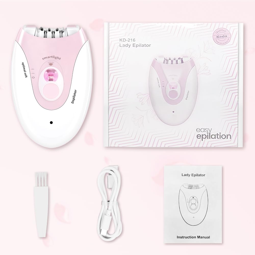 Depiladora facial para mujer con luz LED, pinzas eléctricas inalámbricas, dispositivo de depilación facial