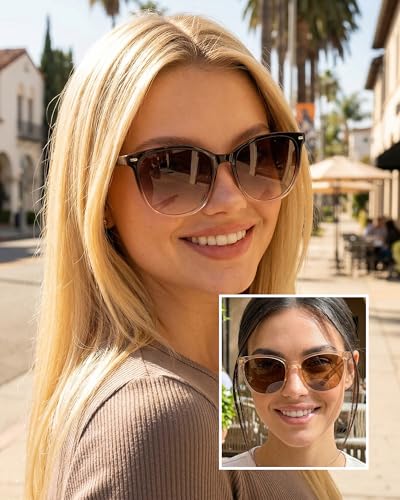 Image of 2 Packs Sunglasses for Women Polarized UV400 Protection Lens Big Frame Fashion Glasses Trendy Stylish Shade