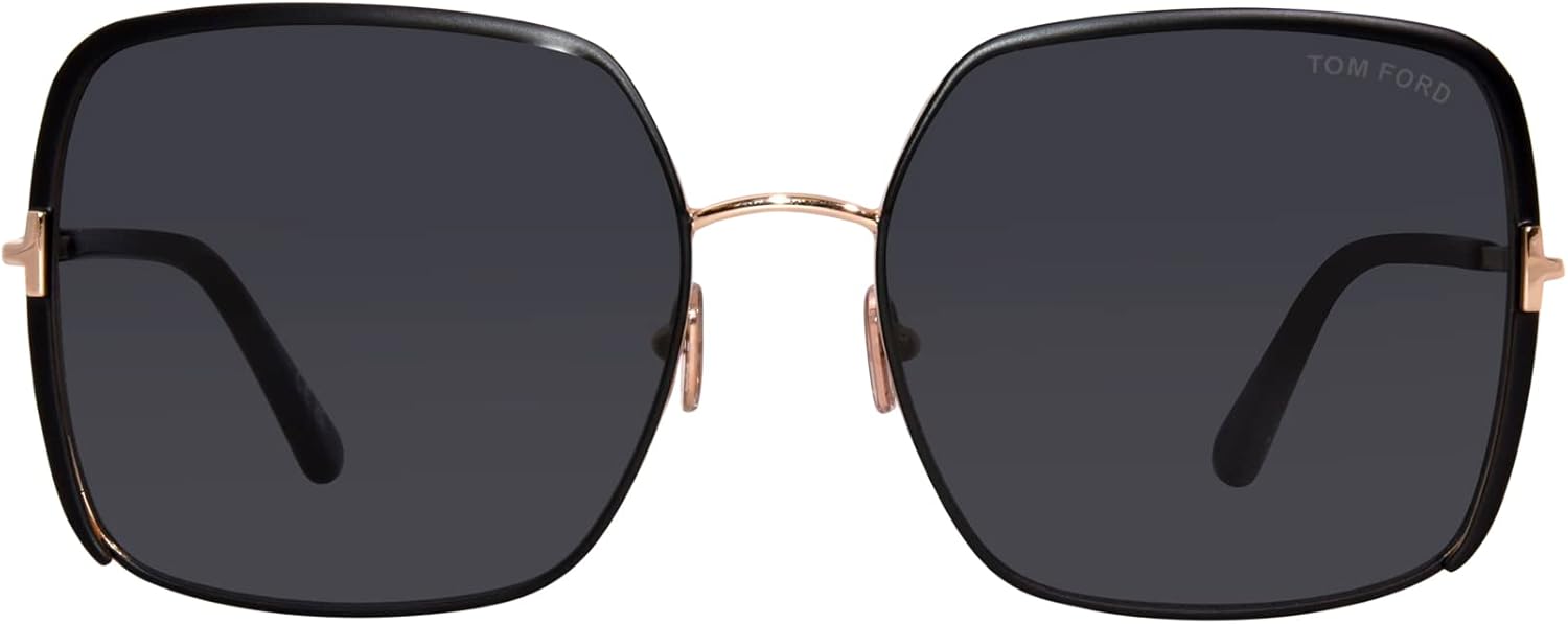 Tom Ford Sunglasses FT 1006 Raphaela 02A Shiny Rose Gold, t Logo/Smoke Lens
