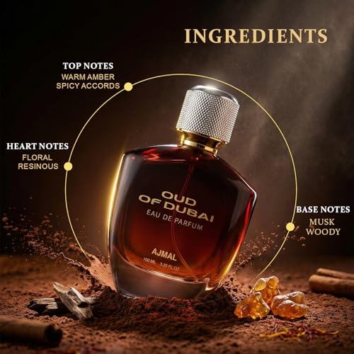 Image of Ajmal | Oud of Dubai - 100 ml | Perfume for Man & Women| Premium Unisex Perfume | Eau De Parfum | Scent Spray | Long Lasting Fragrance for Men, Women | Woody, Musky & Oud | Gift for Men, Gift for Women