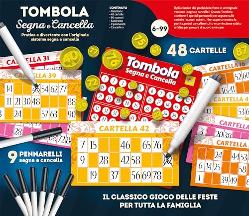 Liscianigiochi 56996 - Ludoteca Tombola Schilder und Löschen, Mehrfarbig, 6 Jahre +