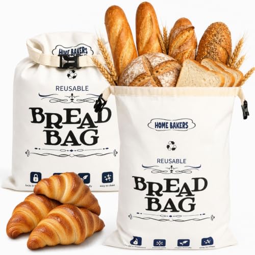 ZEAYEA 2 Pack Reusable Bread Storage Bags, Fresh Keeping Wat...